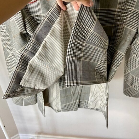 SOSKEN Studios Hero grey plaid double breasted blazer sz 4 - Picture 5 of 9